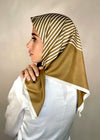 Carré de soie Beige Stripe