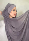 Hijab Mousseline de Soie Duo Taupe