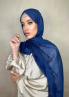Hijab Viscose fine bleu marine