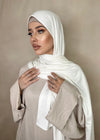 Hijab Jersey Premium blanc cassé