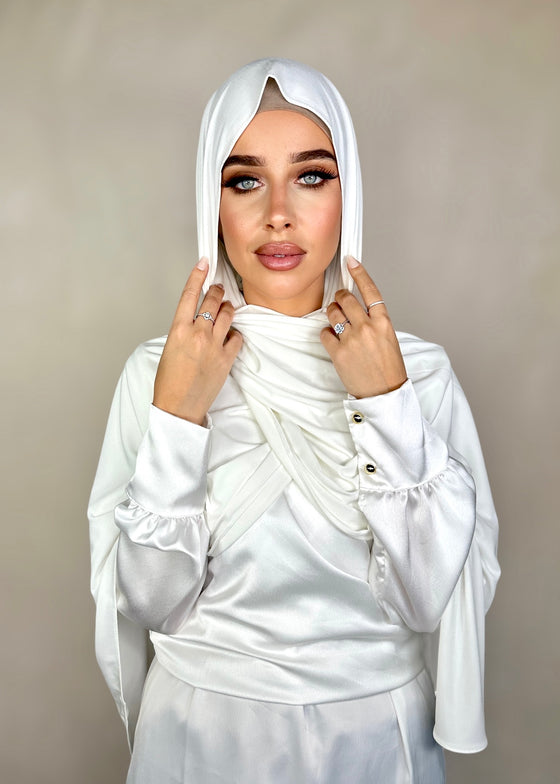 Hijab Jersey bambou blanc