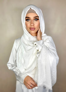  Hijab Viscose froissée premium blanc