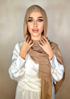 Hijab Viscose froissée premium beige rosé