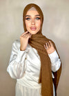 Hijab Viscose froissée premium marron
