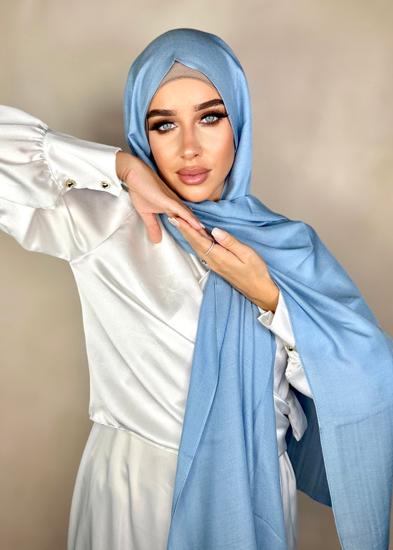 Hijab Viscose bambou bleu