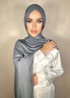Hijab Viscose bambou gris bleuté