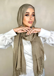  Hijab Viscose light vert taupe