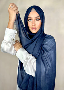  Hijab Viscose light Bleu marine