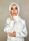 Hijab Viscose froissée premium blanc