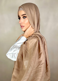  Hijab Viscose froissée premium beige rosé