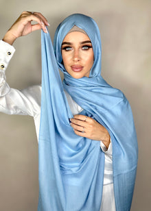  Hijab Viscose bambou bleu