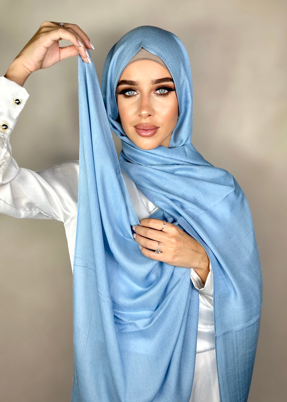 Hijab Viscose bambou bleu