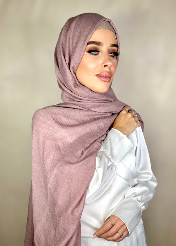 Hijab Viscose froissée premium vieux rose