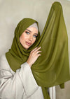 Hijab Mousseline de Soie Olive