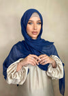 Hijab Viscose fine bleu marine