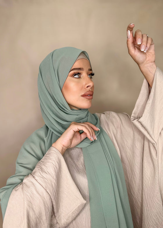 Hijab Mousseline de Soie Vert d'eau