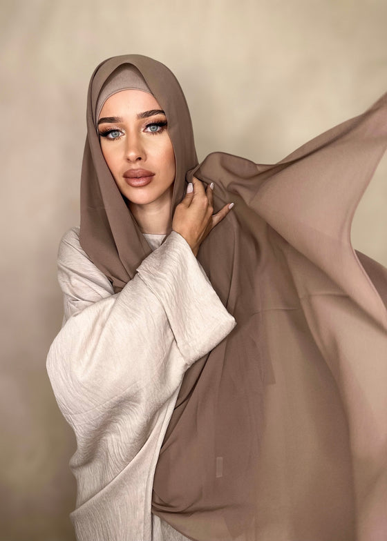 Hijab Mousseline de Soie Chocolat