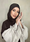 Hijab Mousseline de Soie Duo Marron