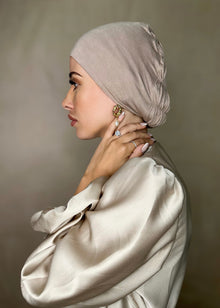  Bonnet Hijab intégral à nouer Beige