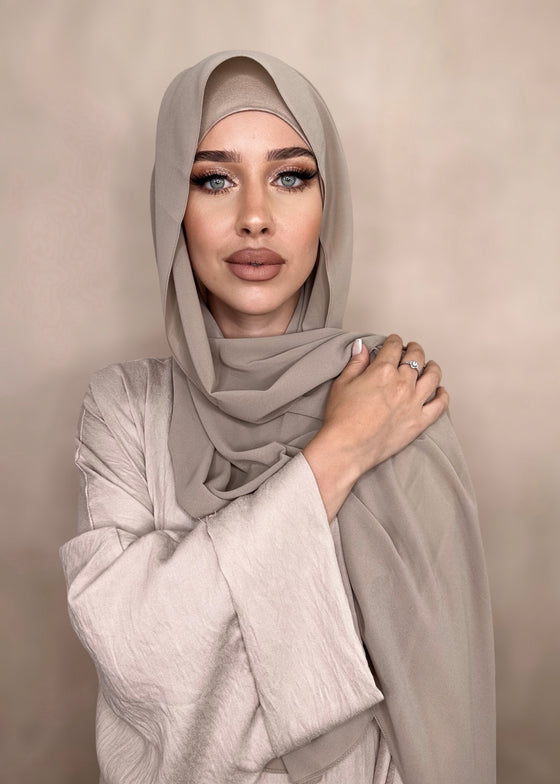 Hijab Mousseline de Soie Duo Sable