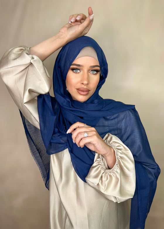 Hijab Viscose fine bleu marine