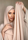Hijab Mousseline de Soie Beige