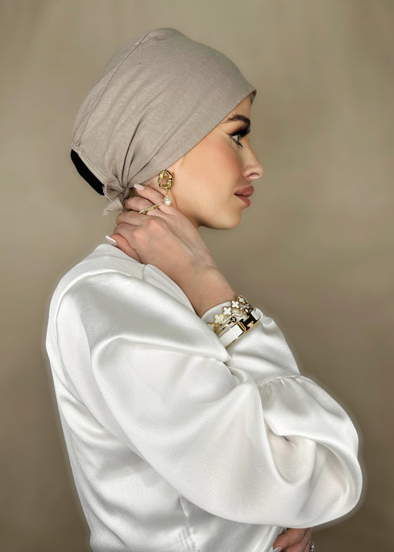 Bonnet Hijab à nouer beige