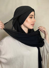Hijab Mousseline de Soie Duo noir
