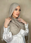 Hijab Viscose light beige grisé