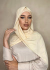 Hijab Mousseline de Soie Duo Vanille
