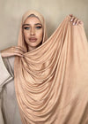 Hijab Jersey Premium beige pêche