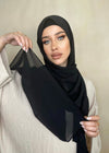 Hijab Mousseline de Soie Duo noir