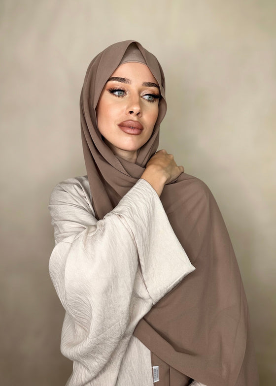 Hijab Mousseline de Soie Chocolat