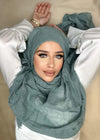 Hijab Viscose Vert Bleu