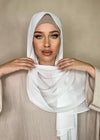 Hijab Mousseline de Soie Blanc