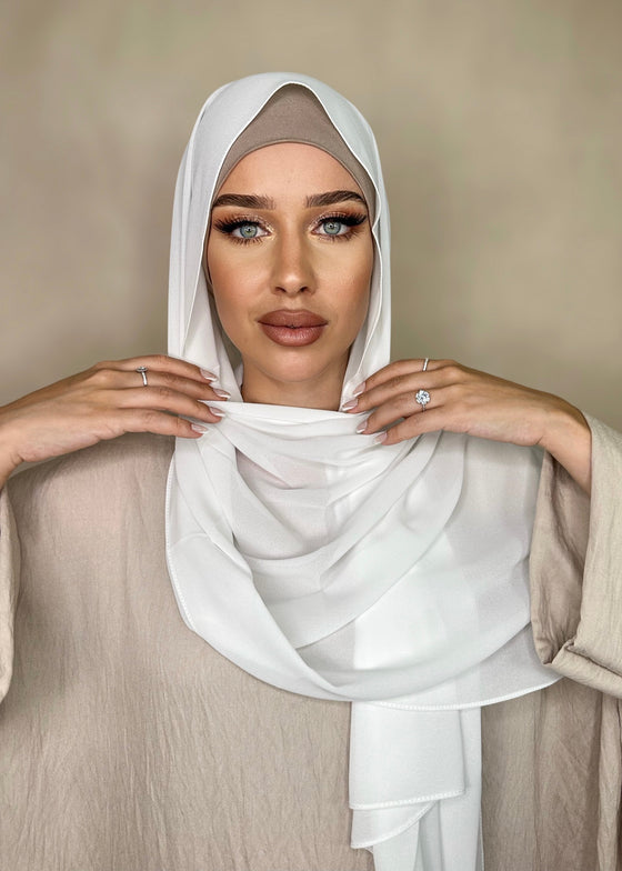 Hijab Mousseline de Soie Blanc