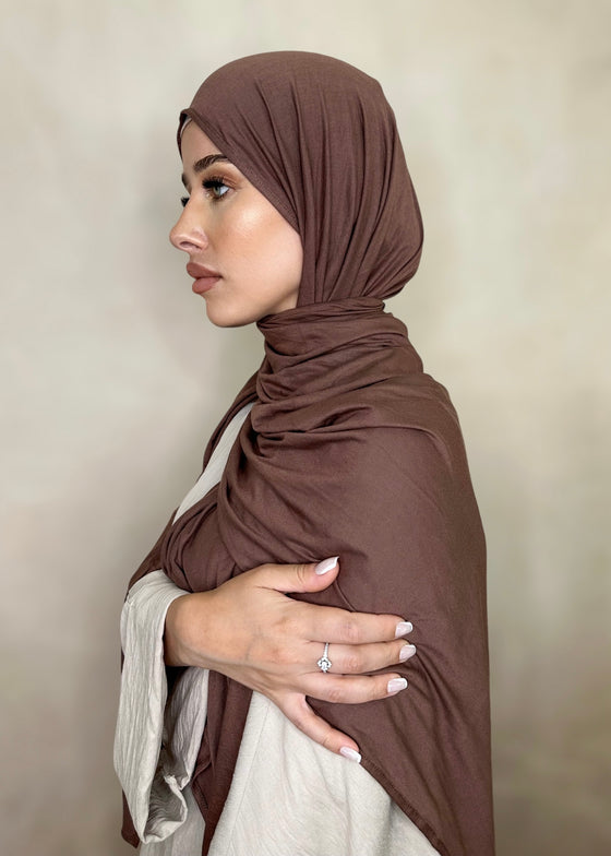 Hijab Jersey Premium chocolat