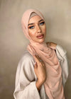 Hijab Mousseline de Soie rose poudré