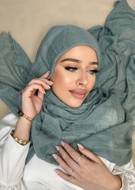 Hijab Viscose Vert Bleu